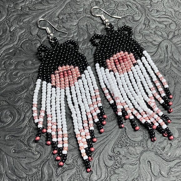 Dangly Bear Beaded Earrings - Picture 4 of 5